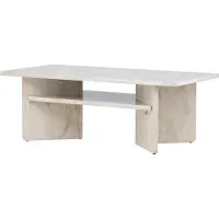 Furnlux Classic FURNLUX Couchtisch Alesund Beige 60cm / Hauptfarbe: Beige / Abmessungen: 60 x 120 x 42 cm