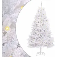 Syfax Künstlicher klappbarer Weihnachtsbaum Weiß 270 cm PVC und Stahl