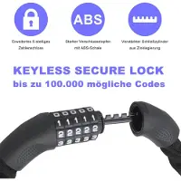 Fiqops 90cm Fahrradschloss Zahlenschloss Kettenschlösser Motorradschloss Mopedschloss