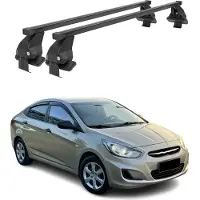 Menabo Dachträger Grundtäger für Hyundai Accent Limo 2010-2017 50kg Schwarz 2x