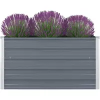 Syfax Hochbeet 100 x 100 x 45 cm Verzinkter Stahl Grau