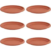 Syfax Runde Blumenplatte 6 pcs Ziegelrot Ø 17,5 x 2 cm Kunststoff