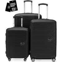 Hauptstadtkoffer MITTE - Gepäck-Set 3 Koffergrößen + digitaler Namensschild Gepäckanhänger, Reisetrolleys mit XL Erweiterung Kofferset Aufgabegepäck ,Graphite