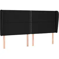Syfax Kopfteil mit Ohren Schwarz 183x23x118/128 cm Stoff
