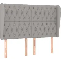 Syfax Kopfteil mit Ohren Hellgrau 147x23x118/128 cm Stoff