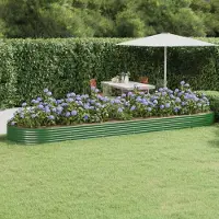 vidaXL Möbel Hochbeet Pulverbeschichteter Stahl 523x140x36 cm Grün - Beete 319043