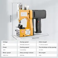 StarTech.com GK9-520 - Handgeführte Sacknäh- und Verschließmaschine - Industriell, Hohe Geschwindigkeit, Lockstich, 190 W, Für Gewebe- und Mehlsäcke - Gelb