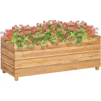 vidaXL Hochbeet 100x40x38 cm Teak Altholz und Stahl , Gabionen Design 2024