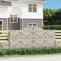 Prolenta Maison Exclusive - Gabionen mit Hochbogen 8 Stk. 300x50x140/160cm Verzinktes Eisen
