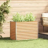 vidaXL "Schlussverkauf" Hochbeet im Garten - 1 pc - Blumenbeet/Gartenbeet - Hellbraun 98x50x68 cm Verzinkter Stahl C13492