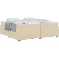 Syfax Bettrahmen mit Matratze Creme 200 x 200 cm Stoff