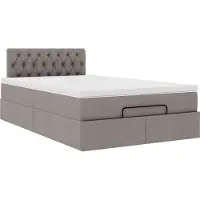 Syfax Ottoman-Bett mit Matratze Taupe 120x200 cm Stoff