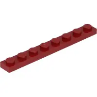 LEGO 1x8 Platte 3460 - 250 Stück Dunkelrot
