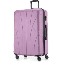 Suitline - Reisekoffer groß erweiterbar, Koffer XL 4 Rollen, Rollkoffer Hartschale, Trolley Hardcase Check-In Gepäck 20-23 kg, Gurtmaß 158 cm, TSA,Flieder