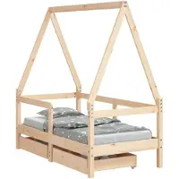 vidaXL "2026 MODERNE"Kinderbett - elegante Design - Einzelbett - mit Schubladen 70x140 cm Massivholz Kiefer - Kinderbetten CC9051185