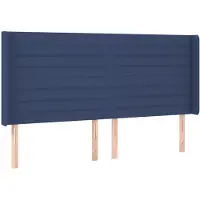 Syfax Kopfteil mit Ohren Blau 203x16x118/128 cm Stoff