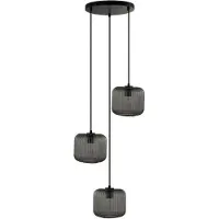 HOME DELUXE Hängeleuchte aus Glas LILY - Rauchgrau | Pendelleuchte Hängelampe Deckenpendel