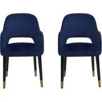 AEA Exklusive 2x Blaue Moderne Stühle Küchenmöbel Designer Holzgestell Möbel