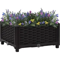 vidaXL Hochbeet 40x40x23 cm Polypropylen , Gabionen Design 2024