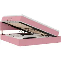 vidaXL LED-Speicherbett mit Matratze Rosa 160 x 200 cm Samt