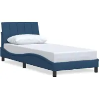 Syfax Bettgestell ohne Matratze "Hanko" Blau 90x190 cm Stoff