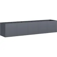 Syfax Pflanzgefäß Anthrazit 200 x 40 x 40 cm Kaltgewalzter Stahl