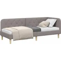 Syfax Eckbettgestell Taupe 80 x 200 cm Stoff