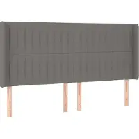 Syfax Kopfteil mit Ohren Dunkelgrau 183x16x118/128 cm Stoff