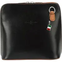 Florence Echtleder glatt Damen Abendtasche schwarz braun OTF109F