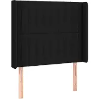 Syfax Kopfteil mit Ohren Schwarz 103x16x118/128 cm Stoff