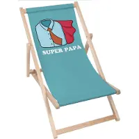 Dreamroots Liegestuhl klappbar Holz, Buchenholz bis zu 130 kg, Sonnenliege klappbar mit 3-stufiger Neigungsregulierung der Rückenlehne, Superheld Papa