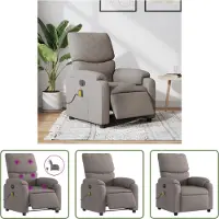 The Living Store Massagesessel Elektrisch Taupe Stoff