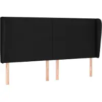 Syfax Kopfteil mit Ohren Schwarz 183x23x118/128 cm Stoff
