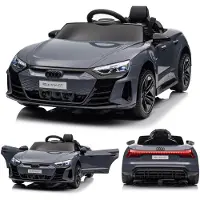 FCH Audi RS e-tron GT Kinderauto Kinder Elektroauto 12V mit Musikbreitem Sitz, verstellbarem Sicherheitsgurt grau