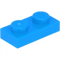 LEGO 100 Stück , Teil Nr. 3023 in Dunkles Azurblau (Dark Azure)
