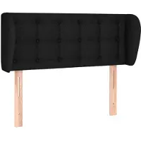 Syfax Kopfteil mit Ohren Schwarz 93x23x78/88 cm Stoff