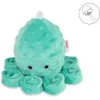 Bobono Oktopus Kuscheltier für Kinder mit Rassel - mint