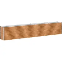 Syfax Hochbeet Hellbraun 390 x 50 x 68 cm Verzinkter Stahl