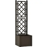 vidaXL "WINTER SALE"Garten-Hochbeet - Blumenkasten - Pflanzkorb - mit Spalier und Selbstbewässerungssystem Mokka - Beete Einfacher Aufbau NEU7075622