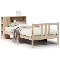 Syfax Bücherregalbett ohne Matratze 75x190 cm Massivholz Kiefer