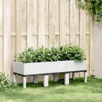 Prolenta Maison Exclusive - Pflanzkasten mit Beinen Weiß 120x40x42 cm PP