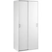Dmora Kleiderschrank 2 Türen Elle, Schlafzimmermöbel, Schrank, Garderobe, 78x48 h175 cm, Weiß