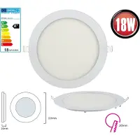 Braytron 10x 18W LED Panel Einbaustrahler Spot Einbauleuchte Kaltweiß 6500 1360 Lumen Deckenleuchte Rund
