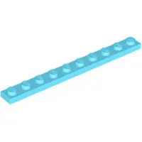 LEGO 1x10 Platten 4477 - 100 Stück Mittleres Azurblau