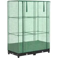 Syfax Hochbeet mit Gewächshaus-Aufsatz Rattan-Optik 80x40x123 cm