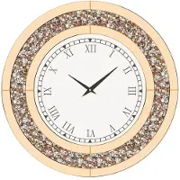 OEM Wanduhr, elegantes rundes Design, geräuschloses Quarzwerk, Tawny Tönung, 60cm (24Zoll)