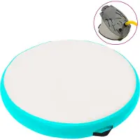 The Living Store Aufblasbare Gymnastikmatte mit Pumpe 100x100x20 cm PVC Grün