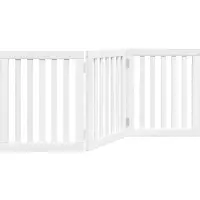 Syfax 3-tlg. Hundetor Faltbar Weiß 150 cm Pappelholz