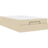 Syfax Bettgestell mit Matratze 2 pcs Creme Stoff