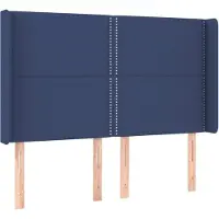 Syfax Kopfteil mit Ohren Blau 147x16x118/128 cm Stoff